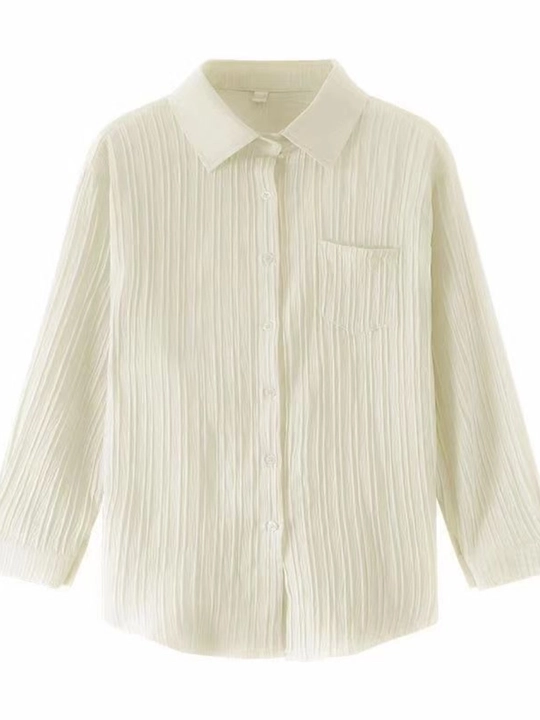 Женская рубашка oversize, c длинным рукавом, свободный крой, летняя рубашка