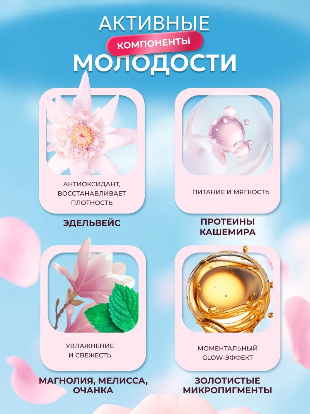 Сыворотка для лица и шеи Витэкс Cashmere, омолаживающая, 45+, 30 мл