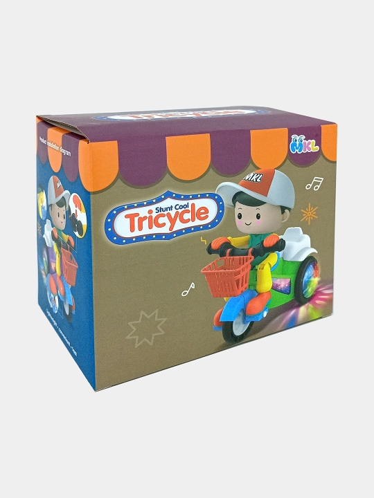 MKL Stunt Cool Tricycle o'yinchog'i musiqali va chiroqli velosiped