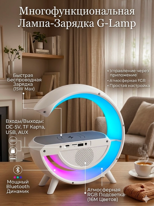 Современные умные часы, с Bluetooth-колонкой и RGB подсветкой