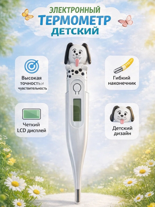 DMT-437 bolalar uchun elektron termometr (hayvoncha dizayn, egiluvchan uchli) - 
