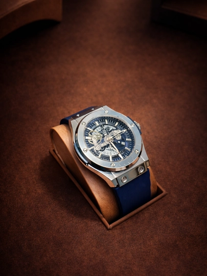 Мужские часы Hublot, премиум классический дизайн, силиконовый ремешок — BOSSWAT-45W045-ИНДИГО