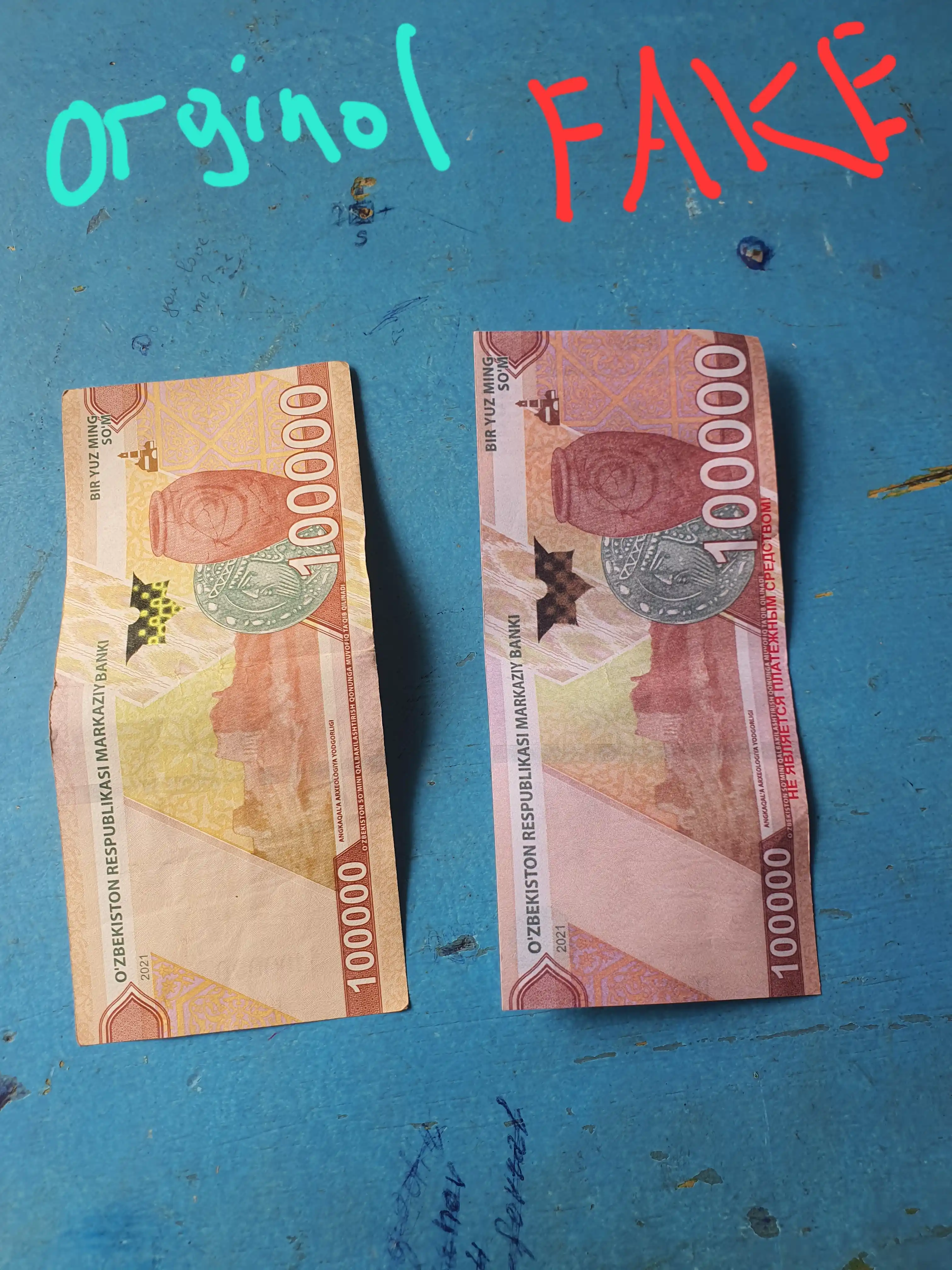 Suvenir pullar, so‘m va dollar kupyuralari, 50 ming, 100 mimg, 200 ming, 50$, 100$