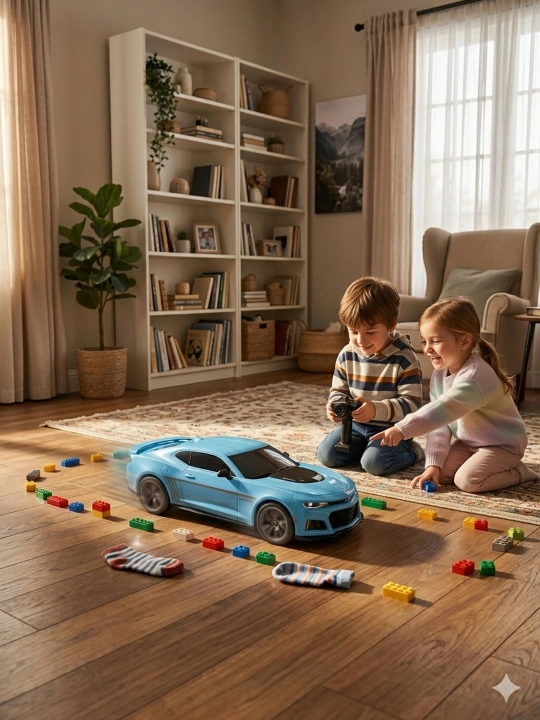 Radio boshqaruvli mashina Racer Car 1:14 Ko'k chiroqli - 