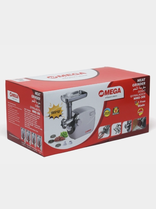 Мясорубка MEGA MMG-306 1800 Вт, тихая, металлические шестерни