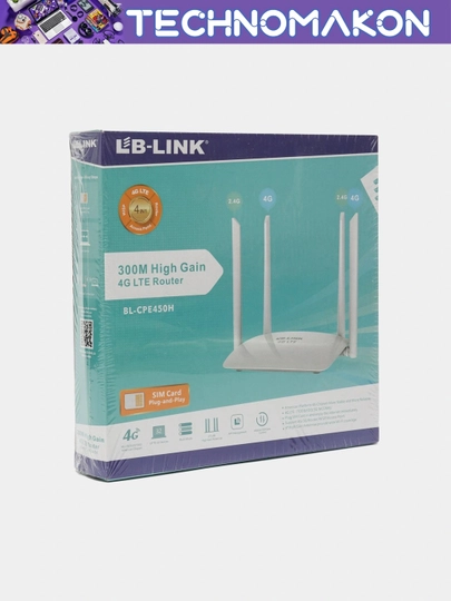 Роутер Wi-Fi с сим картой 4G Lb-Link BL-CPE450H, 300 Мб/сек