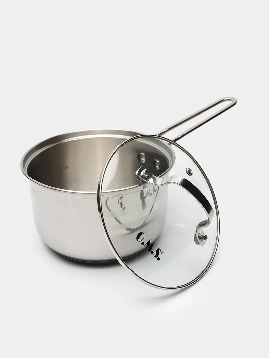 Ковш кухонный, с крышкой, из нержавеющей стали, O.M.S. 16010
