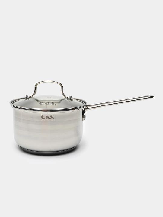 Ковш кухонный, с крышкой, из нержавеющей стали, O.M.S. 16010