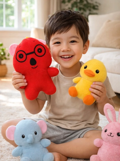 Набор мягких игрушек для детей, плюшевые игрушки (18–20 см) — KIDSMK-5500-ВИШН
