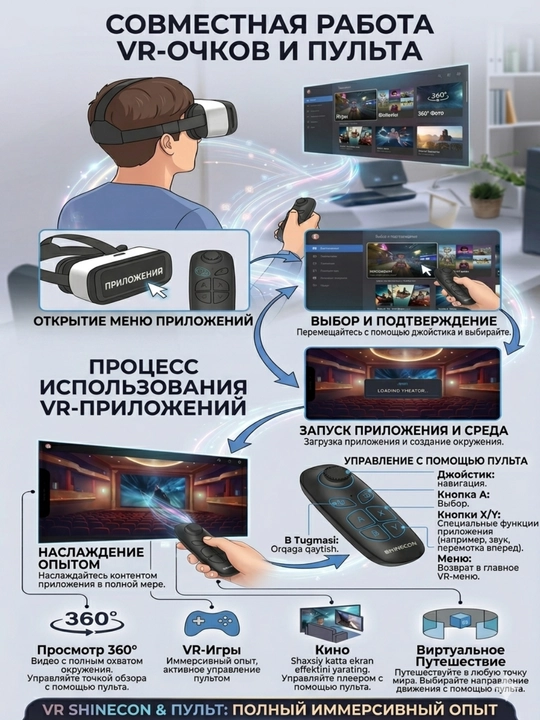 Очки виртуальной реальности VR Shinecon для смартфона