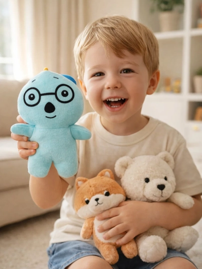 Набор мягких игрушек для детей, плюшевые игрушки (18–20 см) — KIDSMK-5500-МЕНТОЛ