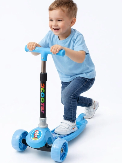 Трёхколёсный самокат для детей, с LED-подсветкой – Регулируемый руль, 2–6 лет