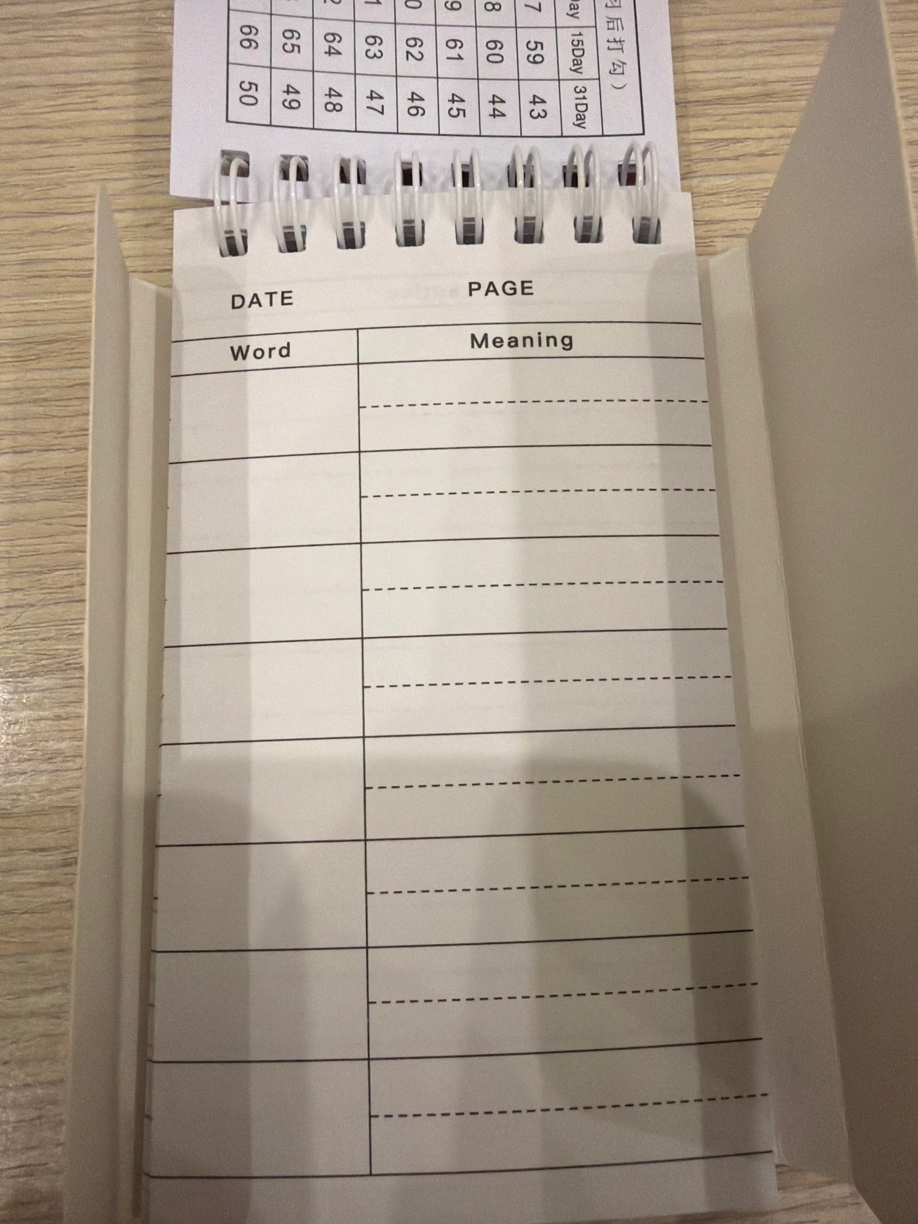 Блокнот для изучения иностранных слов Wordbook, словарь