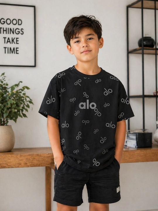 Bolalar futbolkasi 9-12 yosh paxta oq print trend qulay yozgi