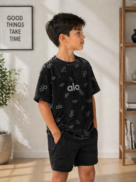 Bolalar futbolkasi 9-12 yosh paxta oq print trend qulay yozgi