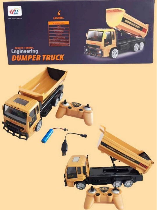 Bolalar uchun pultli samosval yuk mashinasi – RC Dumper Truck, 6 kanal, ko‘tariladigan - 