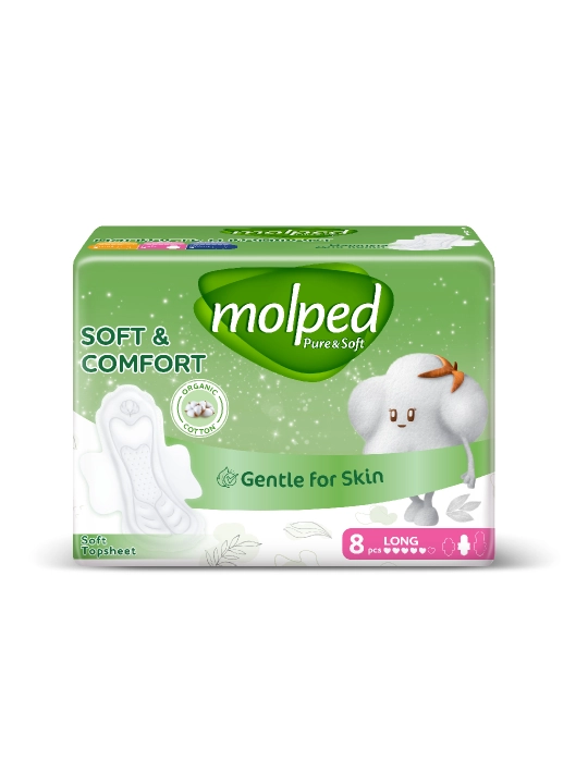 Прокладки ультратонкие Pure Soft с крылышками Super 8 шт Molped - 