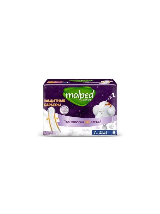 Прокладки женские гигиенические ночные 7 шт Molped - 