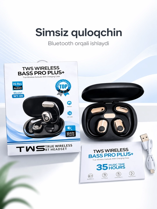 TWS Wireless Bass Pro Plus+ simsiz quloqchin (WY-09)