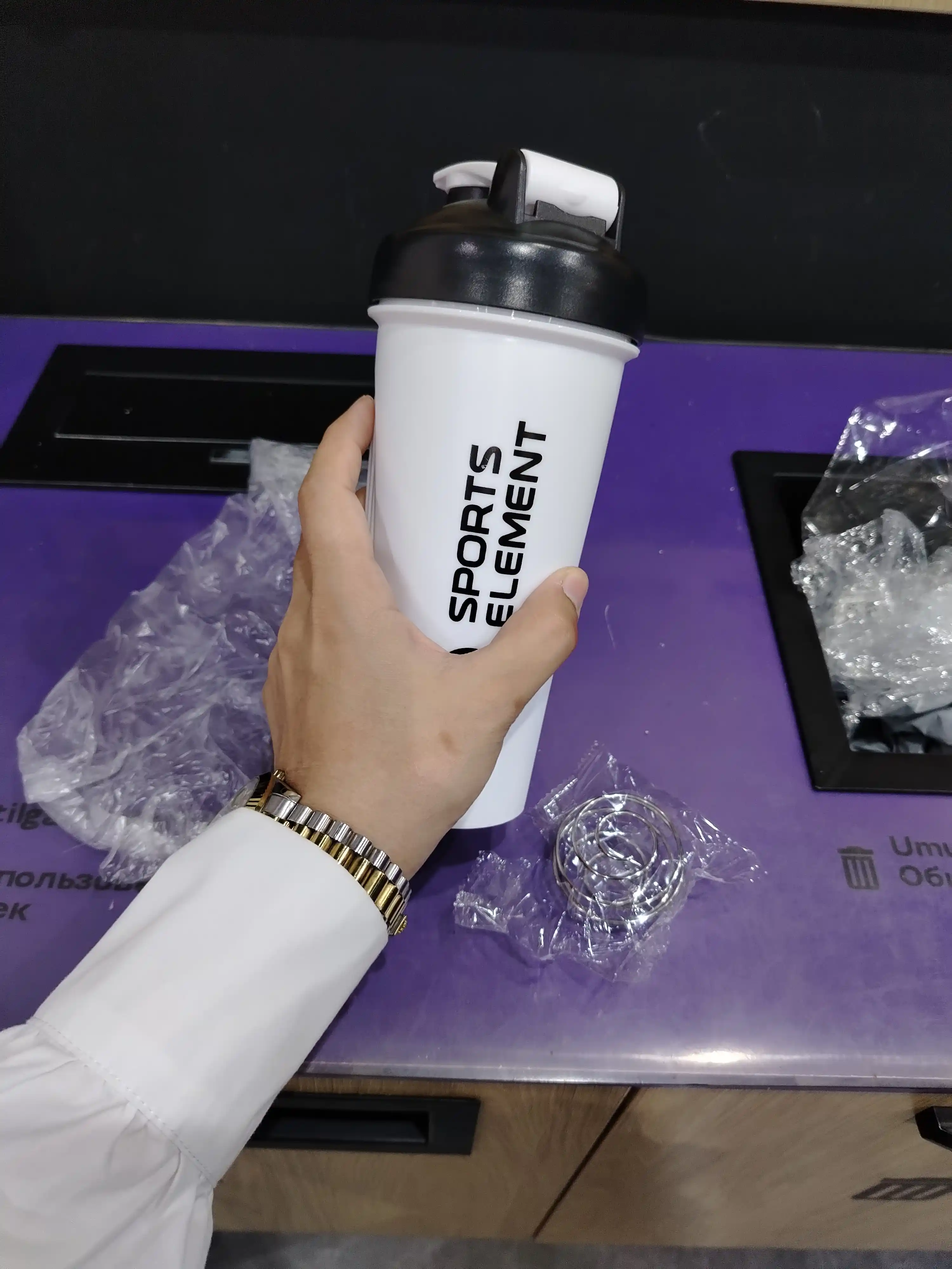 Protein va geyner uchun sheyker, sport shishasi, uniseks, sovg‘a sifatida espander