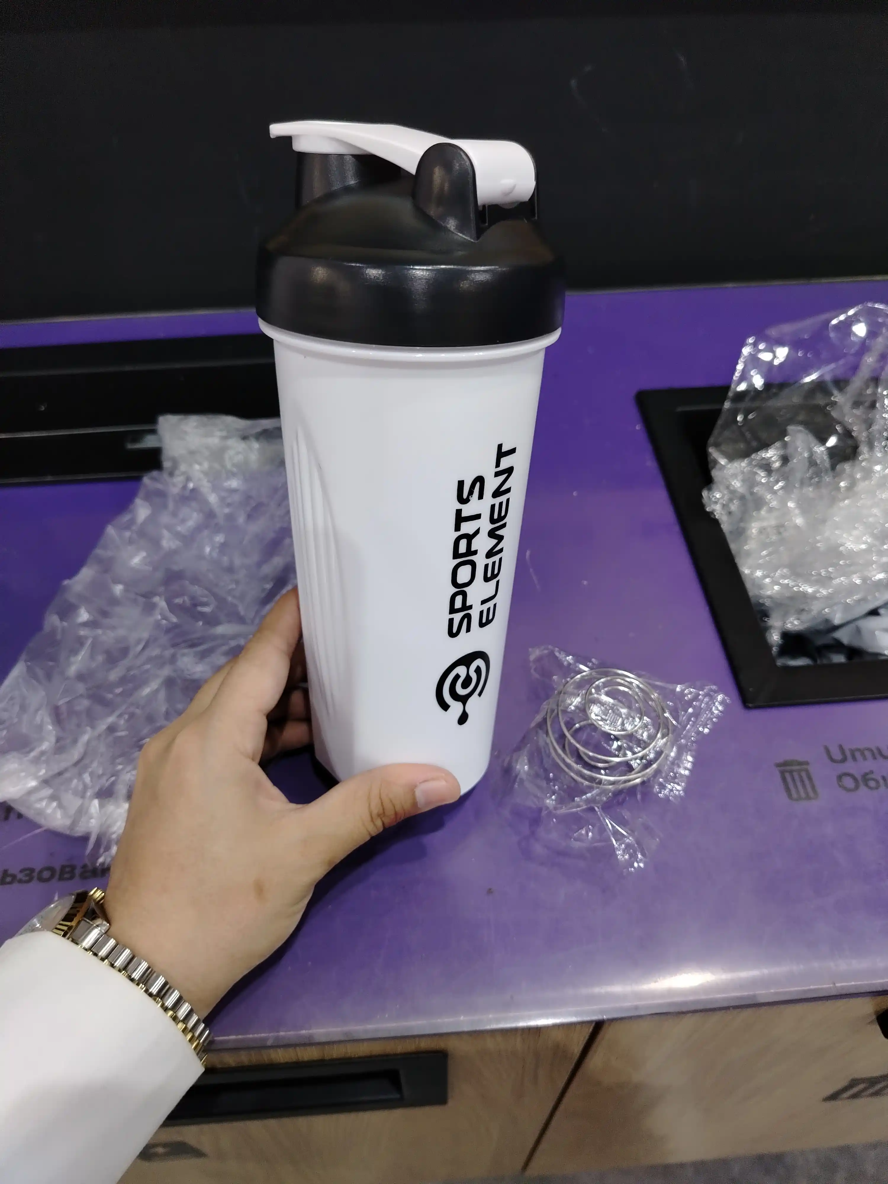 Protein va geyner uchun sheyker, sport shishasi, uniseks, sovg‘a sifatida espander