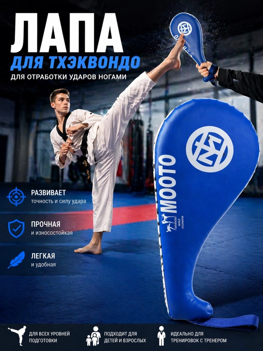 Лапа для тхэквондо и кикбоксинга, двойная, тренировочная, ударная