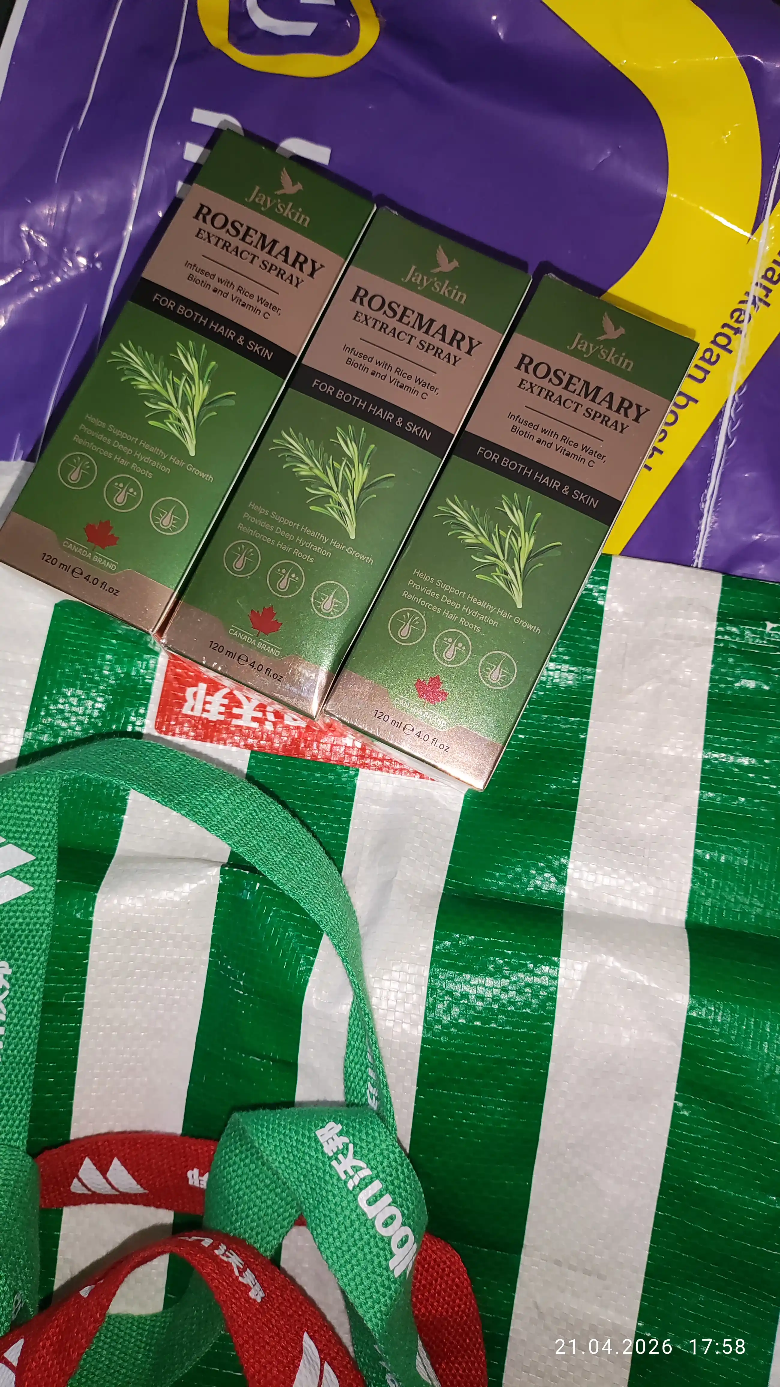 Soch o'stiradigan va mustahkamlaydigan rozmarinli sprey Jay'skin Canada 120 ml