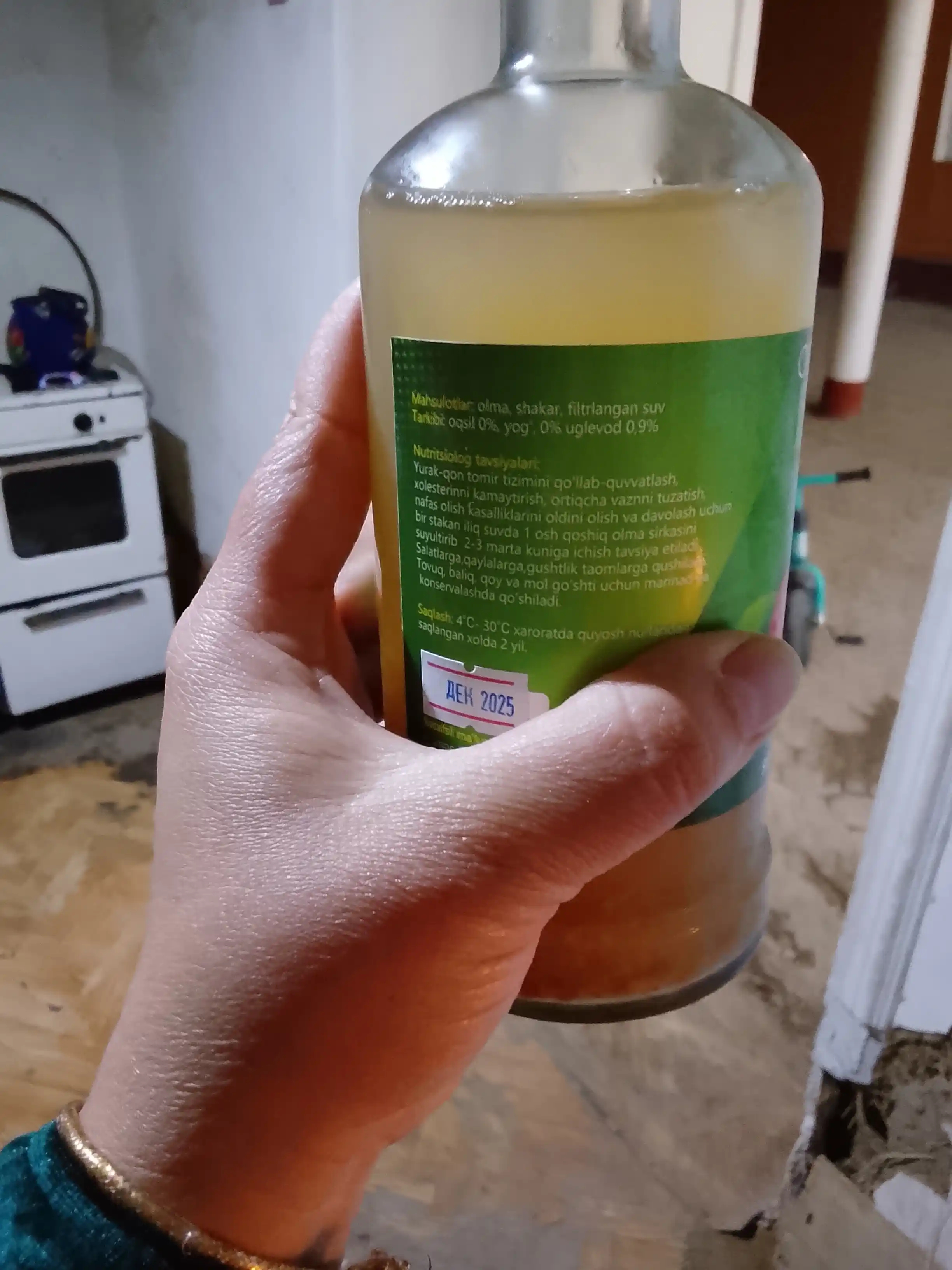 "Oila" filtrlanmagan olma sirkasi 5% (0,5 l) - uyda tayyorlangan ta’mi