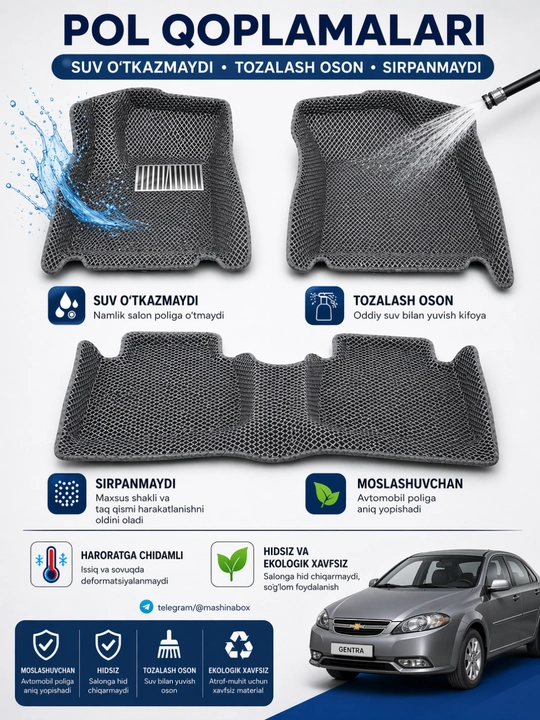 Evakor  polik: Cobalt, Lacetti, Tracker, Onix, Nexia, Spark, Damas himoya