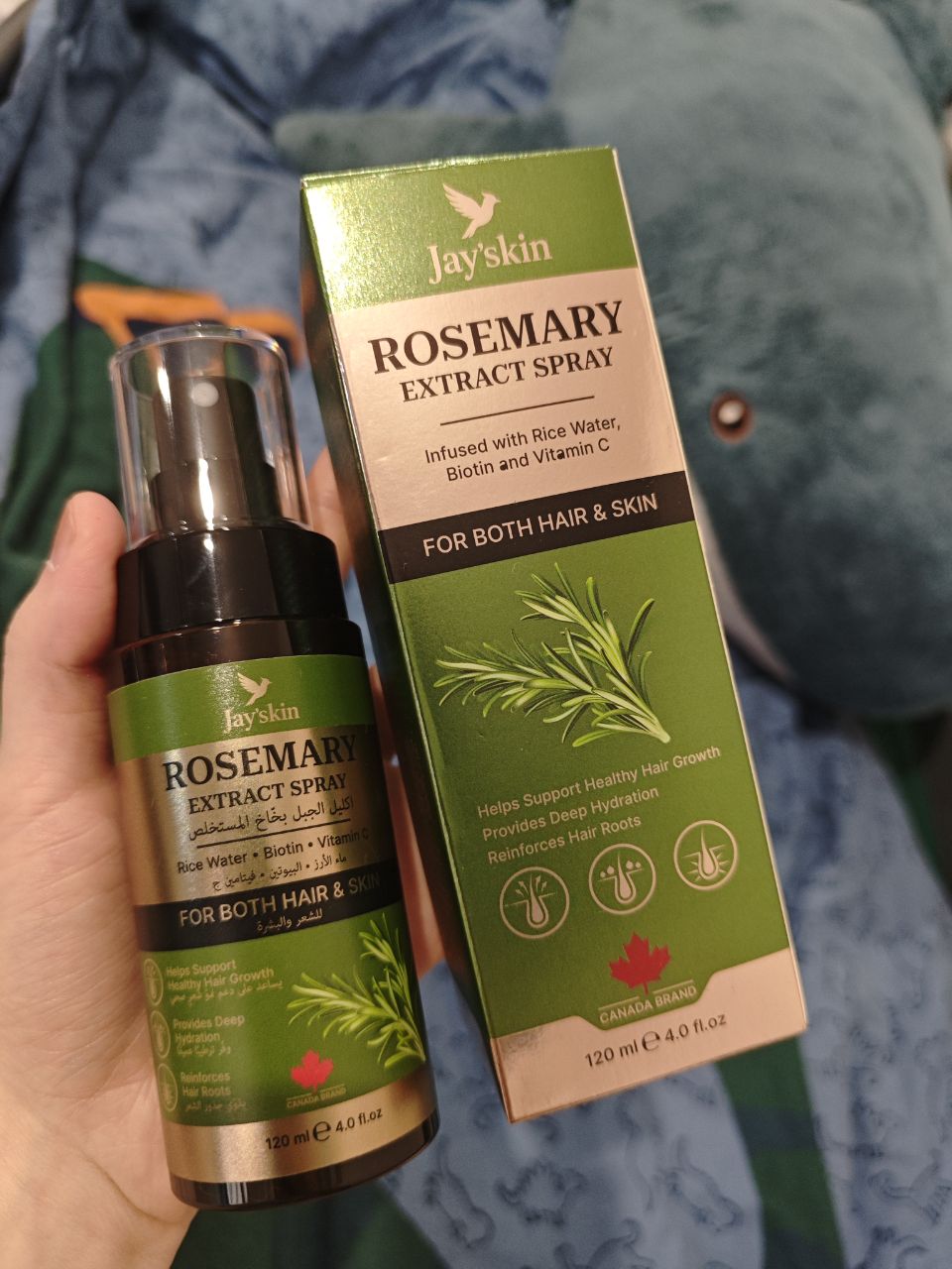 Soch o'stiradigan va mustahkamlaydigan rozmarinli sprey Jay'skin Canada 120 ml