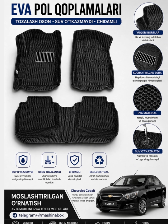 Evakor  polik: Cobalt, Lacetti, Tracker, Onix, Nexia, Spark, Damas himoya