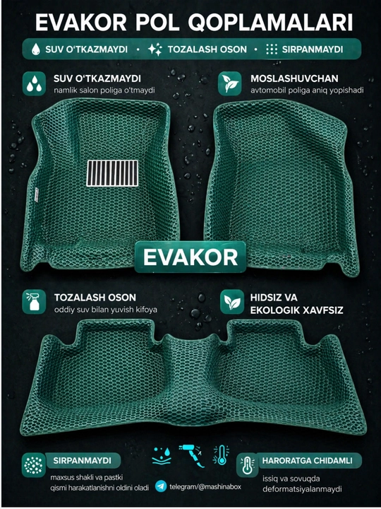 Evakor  polik: Cobalt, Lacetti, Tracker, Onix, Nexia, Spark, Damas himoya