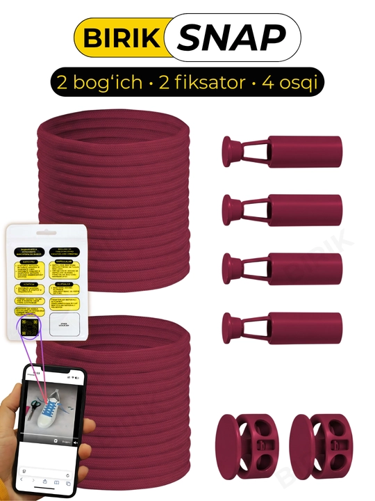 BIRIK SNAP elastik bog‘ichlar metall fiksator bilan