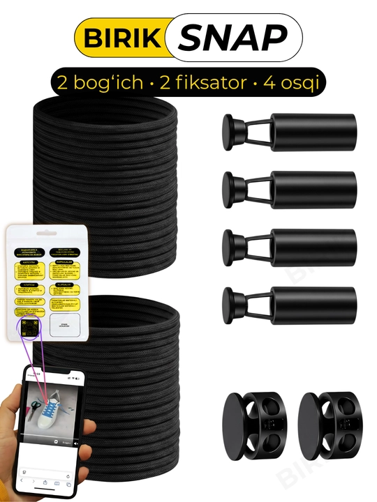 BIRIK SNAP elastik bog‘ichlar metall fiksator bilan