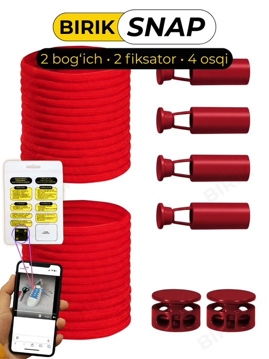 BIRIK SNAP elastik bog‘ichlar metall fiksator bilan