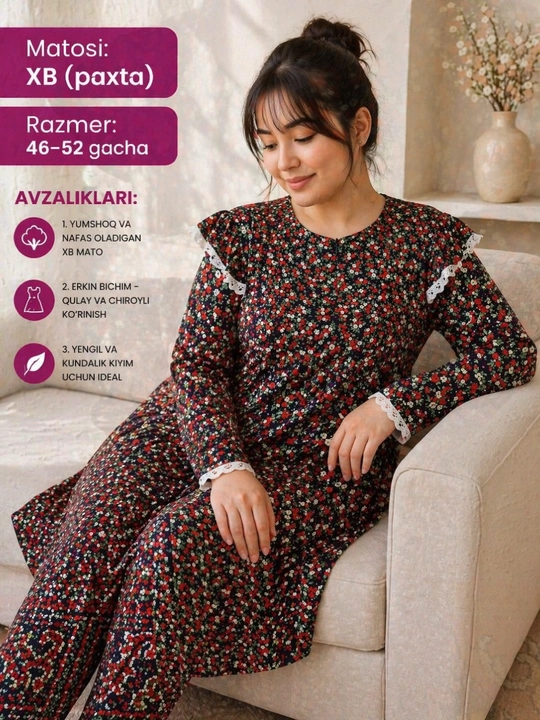 Ayollar uchun nafis xb va arabika va paplin  ko‘ylaklar, yoz mavsumi uchun judda mos - 