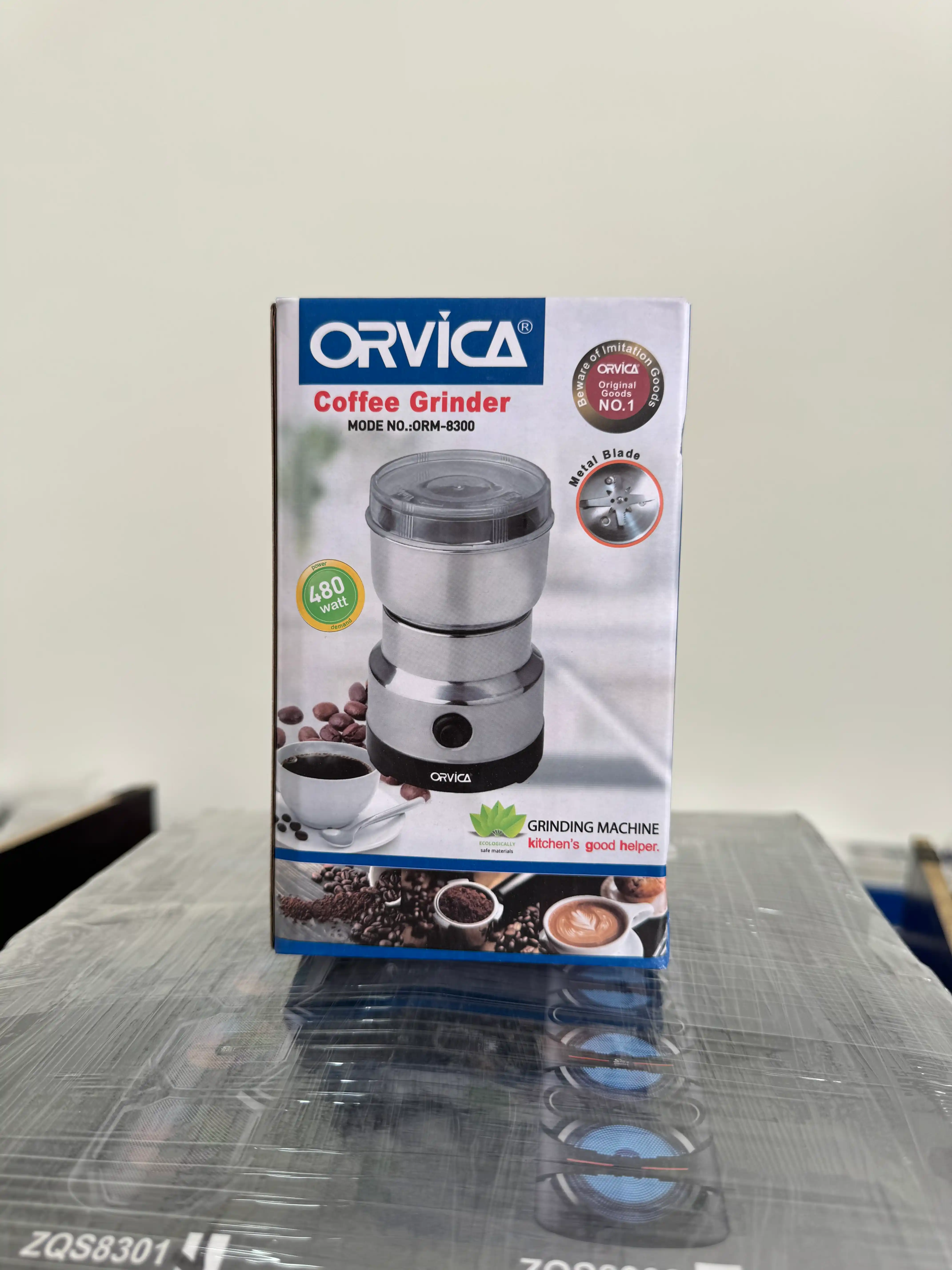 Кофемолка ORVICA ORM-8300H — мощная, компактная и сохраняющая аромат зёрен