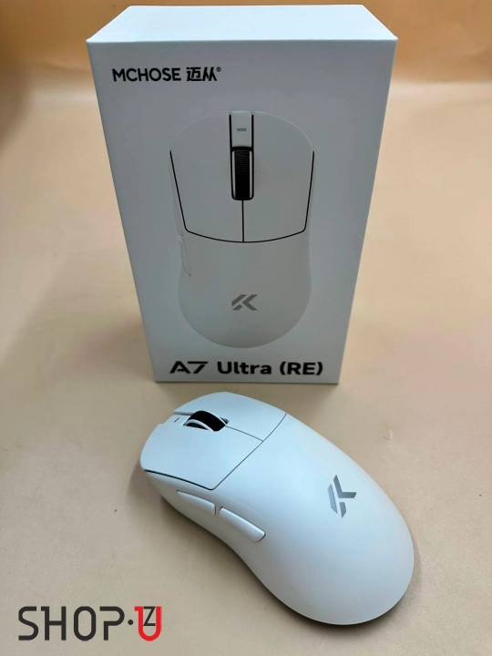 Игровая мышь MCHOSE A7 Ultra, белая, 8К радиоканал, беспроводная