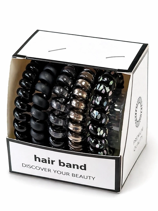 Резинки для волос спиральный набор, бесшовные hair band, не оставляют следов, 5шт