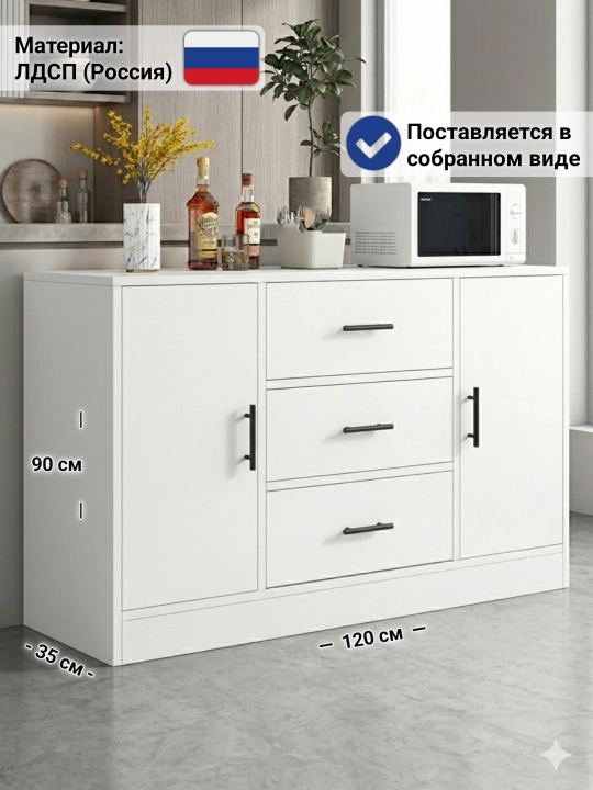 Kento - CH35 - 90x120x35 sm, Oshxona tumba-komodi yig‘ilgan holda, Rossiya LDSP - 