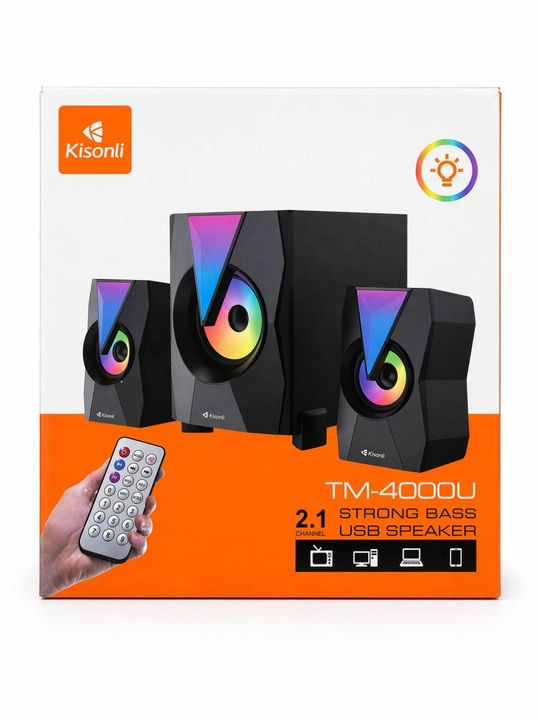 Акустические системы Kisonli TM-4000U RGB-подсветкой пультом дистанционного управления - 