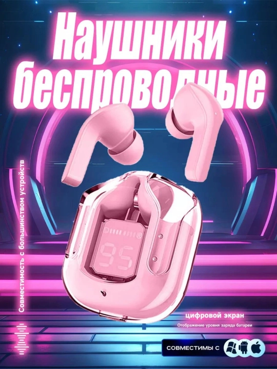 Беспроводные наушники с дисплеем, микрофоном и шумоподавлением – Bluetooth 5.3 в кейсе - 