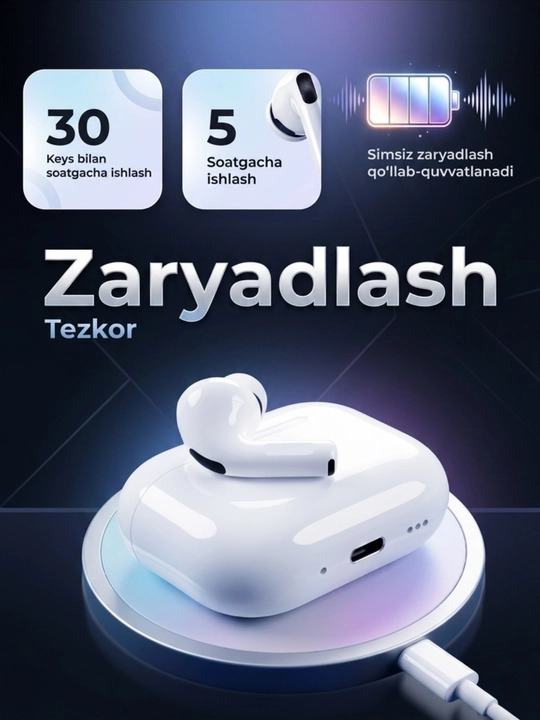 Simsiz quloqchinlar PODS PRO-3 ANC gilofi sovgaga