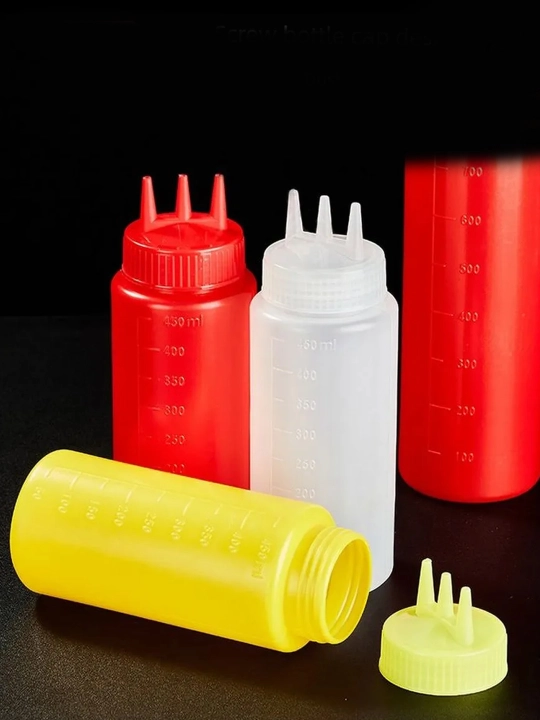Ketchup, mayonez va ziravorlar uchun souslar uchun plastik idish-dispenser