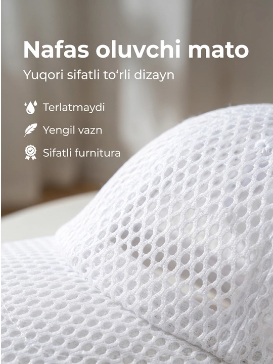 Ventilyatorli kepka, quyosh paneli va USB quvvatli, 600 mAh batareya, 3 xil tezlik rejimi