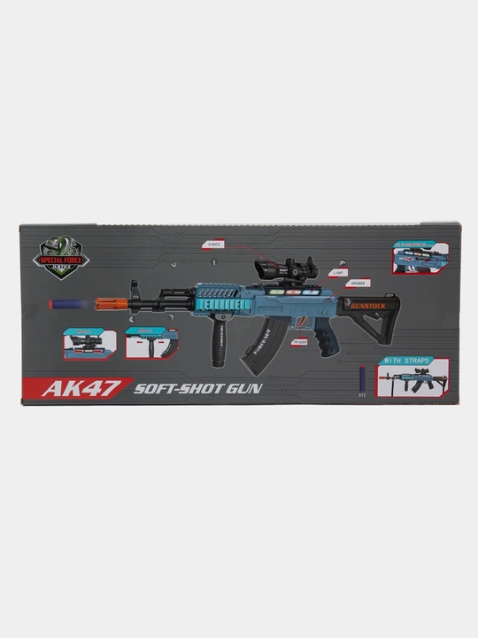 Игрушечный автомат AK47 Soft Shot Gun с мягкими пулями и прицелом