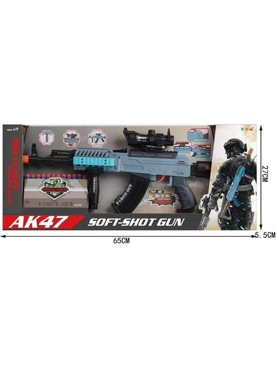 Игрушечный автомат AK47 Soft Shot Gun с мягкими пулями и прицелом