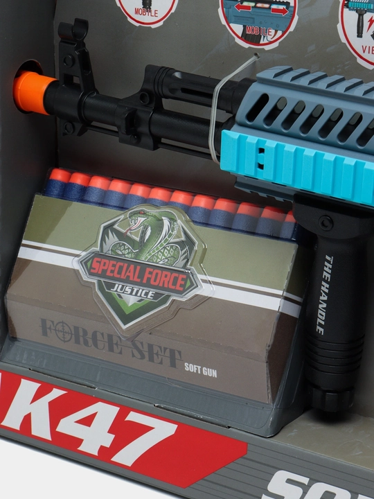 Игрушечный автомат AK47 Soft Shot Gun с мягкими пулями и прицелом