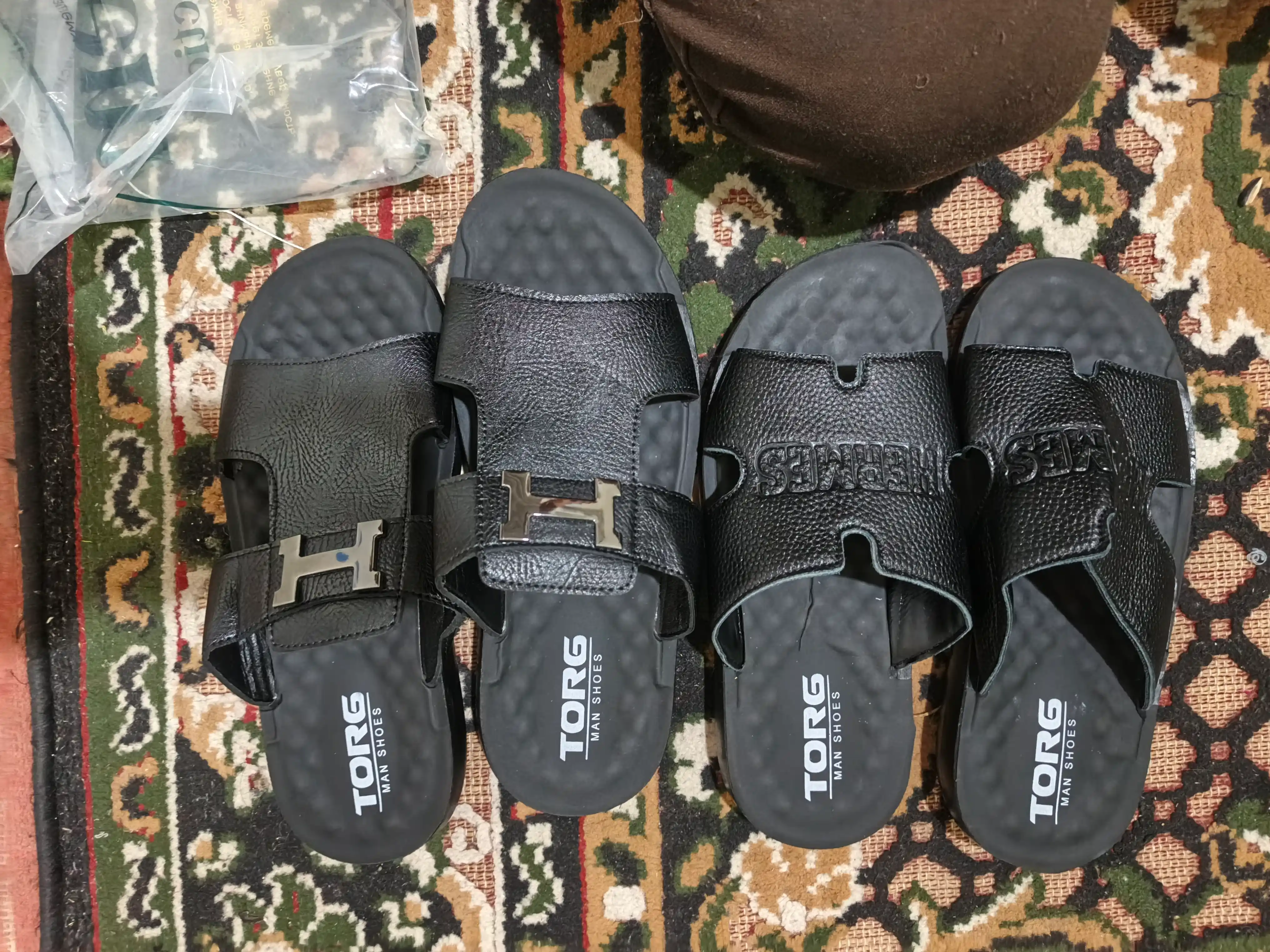 Мужские тапочки, hermes, летняя обувь, 40-44, шлепанцы, на лето