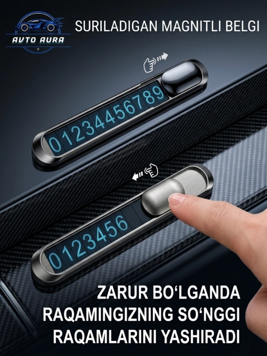 Avtomobil uchun telefon raqami ko‘rsatkichli vizitka